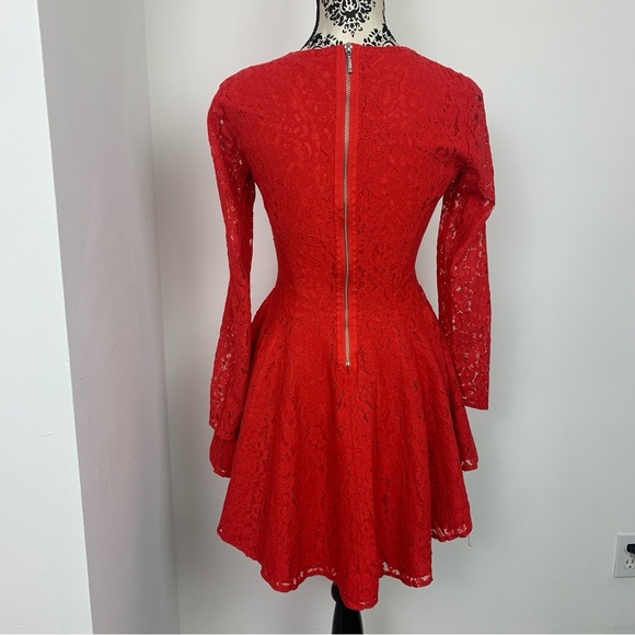 H&M Red Lace Fit & Flare Mini Dress - Picture 6 of 10